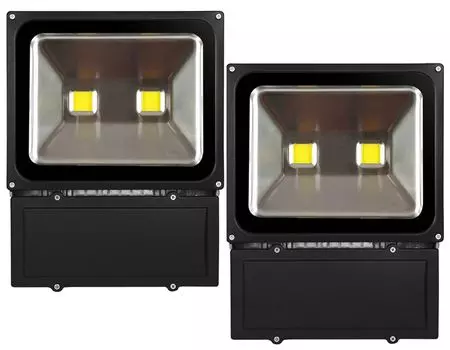 Greenmigo 2 шт. 100 Вт светодиодный прожектор для наружного освещения, теплый белый водонепроницаемый IP65, супер яркое охранное освещение для сада, двора, склада, площади, рекламного щита, черный