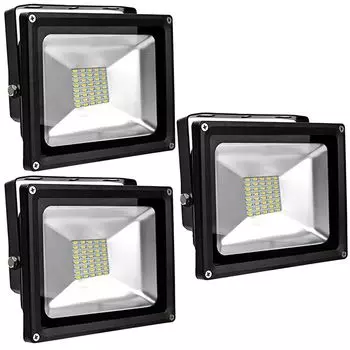 Greenmigo 3 шт., 30 Вт, прожектор SMD, прожектор, теплый белый, теплый белый, черный корпус, алюминиевый корпус, IP65, водонепроницаемая светодиодная лампа, настенное бра, прожектор, прожекторное освещение, светодиодная садовая лампа, уличная ст...