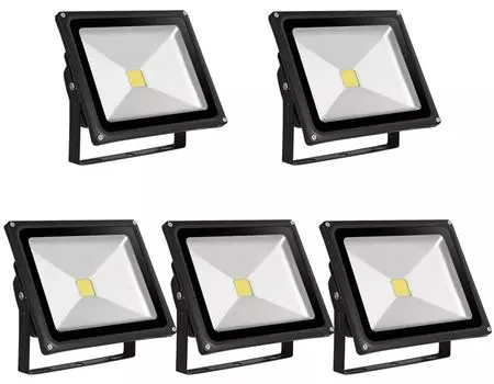 Greenmigo 5x50 Вт светодиодный прожектор садовый светильник холодный белый холодный белый свет с черным алюминиевым корпусом водонепроницаемый IP65 85-265 В