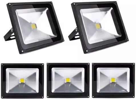 Greenmigo 5X 50 Вт светодиодный прожектор прожектор IP65 холодный белый черный алюминиевый прожектор водонепроницаемый прожектор