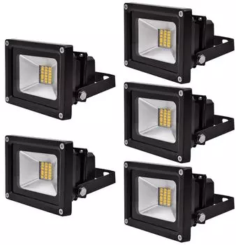 Greenmigo Упаковка из 5 светодиодных прожекторов SMD мощностью 20 Вт, уличный прожектор, прожектор, водонепроницаемый IP65, теплый белый, 85-265 В