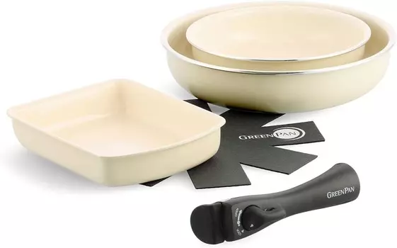 GREENPAN CC007539-004 Сковорода для зеленого хлеба, Cream White