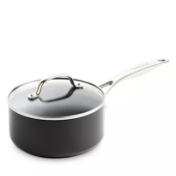 GreenPan Valencia Pro Healthy Керамическая кастрюля с антипригарным покрытием и крышкой, 2 кварты, серый