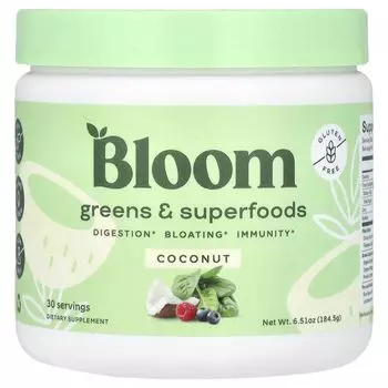 Greens & Superfoods, кокос, 6,51 унции (184,5 г) Bloom