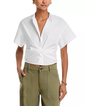 Гретхен Блуза с запахом из поплина rag & bone, белый