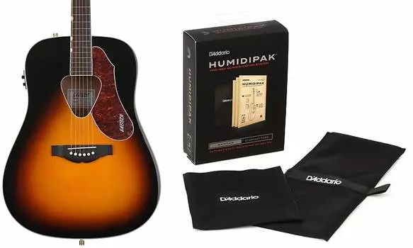 Gretsch G5024E Rancher Dreadnought — комплект Sunburst с увлажнителем D'Addario, поддерживающим автоматическую систему контроля влажности Gretsch + D'Addario 2714035500=1 PW-HPK-01=1