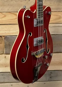 Gretsch G5442BDC Electromatic с полым корпусом 30 дюймов, бас с короткой мензурой, прозрачный, красный G5442BDC Electromatic Hollow Body 30" Short Scale Bass