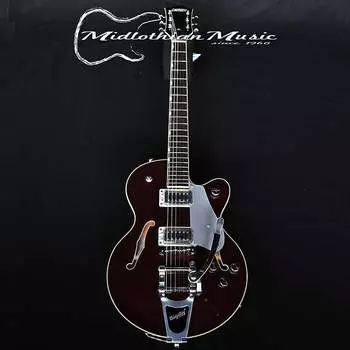 Gretsch G5655T Электроматический центральный блок JR. Single-Cut w/Bigsby — отделка металлик темно-вишневого цвета Gretsch G5655T Electromatic Center Block JR. Single-Cut w/Bigsby