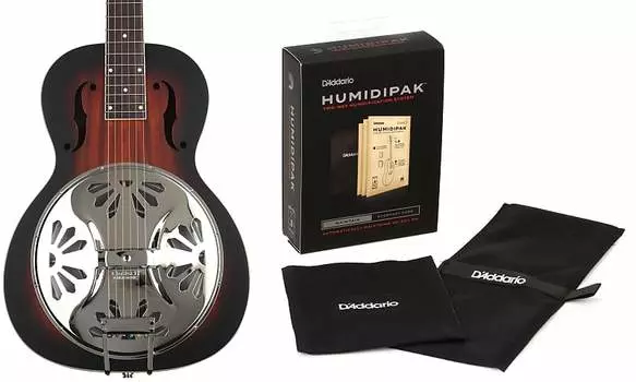 Gretsch G9230 Bobtail Square-neck Body Resonator из красного дерева - 2-цветная накладка на гриф Sunburst Padauk в комплекте с увлажнителем D'Addario с автоматической системой контроля влажности