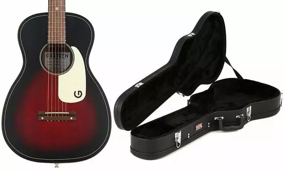 Gretsch G9500 Jim Dandy Flat Top - комплект Vintage Sunburst с деревянным футляром Gator Economy - чехол для акустической гитары размера 3/4 Gretsch + Gator 2704000503=1 GWE-ACOU-3/4=1