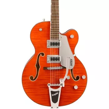 Gretsch Guitars G5427T Electromatic Hollowbody Single-Cut Flame Maple Top с электрогитарой Bigsby ограниченной серии Orange Stain