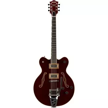 Gretsch Guitars G6609TFM Players Edition Электрогитара Broadkaster с центральным блоком, сквозными струнами Bigsby и Flame Maple Dark Cherry Stain