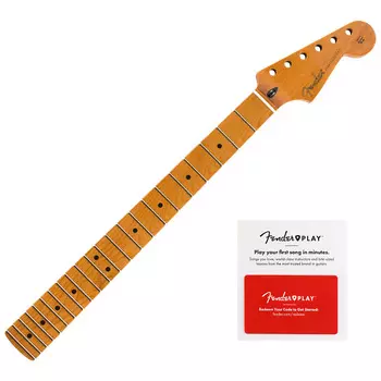 Гриф Stratocaster из жареного клена Fender, плоскоовальный профиль с 22 ладами Jumbo, радиус 12 дюймов с предоплаченной картой Fender Play 990402920
