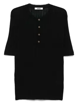 Grifoni ribbed-knit Футболка, черный