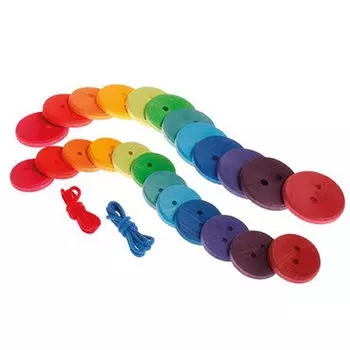 Grimm's пуговицы цветные нитки 3+, 24 шт/уп