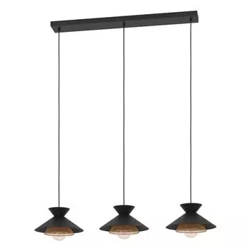GRIZEDALE подвесной светильник стальной черный, латунь E27 3X40W Д:96см Ш:26см В:110см с диммированием EGLO