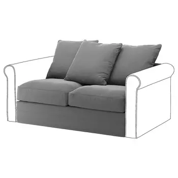 ГРЁНЛИД 2 раскладывающийся диван, Льюнге средний серый GRNLID IKEA