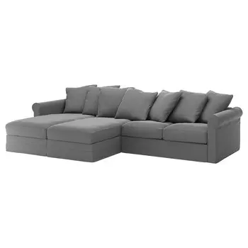 ГРЁНЛИД 4-местный диван с диванами, Люнген средний серый GRNLID IKEA