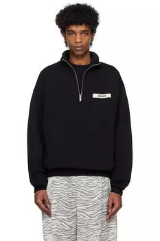 Гро-греновый свитшот с молнией и воротником-стойкой Jacquemus, черный