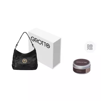 GROTTO Сумка-хобо из овчины растительного дубления, мягкая, через плечо, унисекс, черная