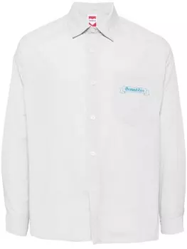 Ground Zero рубашка Gothic с логотипом, серый