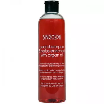 Грязевой шампунь с 5 травами, обогащенный аргановым маслом, 300 мл Bingospa