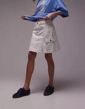 Грязно-белая джинсовая юбка карго Topshop