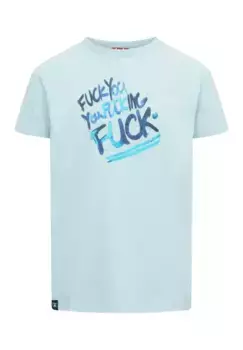 Грубая футболка "FYYFF", экологически чистый органический хлопок, привлекательный принт Derbe, цвет Skyride