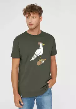 Грубая футболка "Штормовая чайка", производство Португалия Derbe, цвет Deep Forest