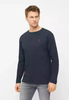 Грубая рубашка с длинными рукавами "Basic Kippes", базовая, простая, пьющаяся, экологичная Derbe, цвет морской волны