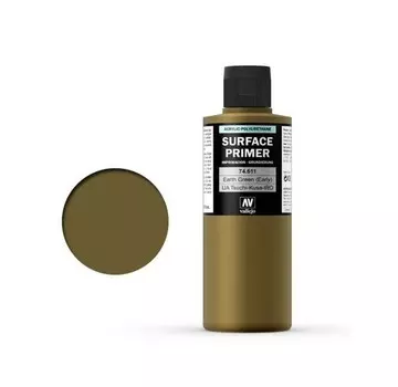Грунт акриловый Vallejo Surface Primer, IJA-Tsuchi-Kusa-IRO Earth Green (ранний), 200 мл