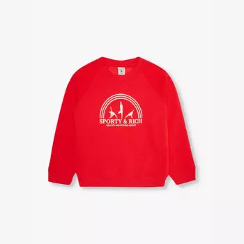 Групповая толстовка из хлопковой смеси для фитнеса 2-14 лет Sporty & Rich, красный