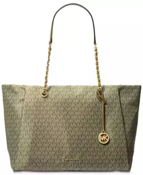 Грузинская большая нейлоновая сумка-тоут с верхней молнией Michael Kors, зеленый