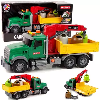 Грузовик Авто Кран Транспорт Мусорный бак Звуки Свет TIR Qulki