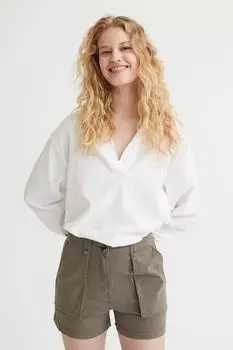 Грузовые шорты H&amp;M, темно-зеленый хаки