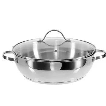 GRWE Набор сервировочных кастрюль 28 см со стеклянной крышкой, нержавеющая сталь