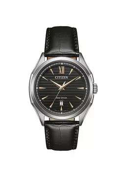 Gts кожаный ремешок aw1750-18e серые мужские наручные часы Citizen, черный