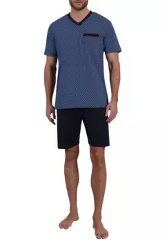 GTZBURG Shorty "Manhattan" (2 шт.), короткая современная пижама с нагрудным карманом, синий