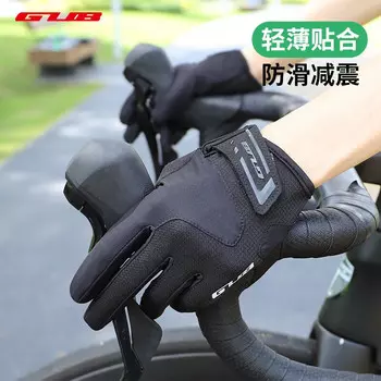 GUB Велосипедные перчатки с длинными пальцами Весна и осень Мужские и женские велосипедные перчатки для горных дорог Велосипедные перчатки с длинными пальцами Амортизирующий сенсорный экран Черный L