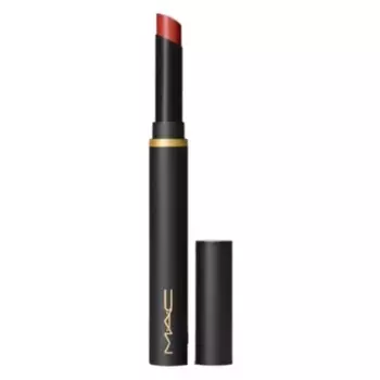 Губная помада-стик MAC Powder Kiss Velvet Blur Slim Stick 877 Devoted To Chili Warm Brick Red Mac Cosmetics