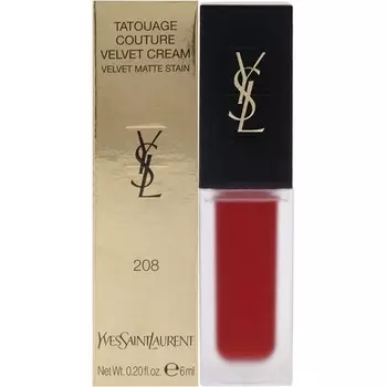 Губная помада Tatouage Couture Velvet Matte Cream 208 Rouge Faction Red, 0,2 унции, Yves Saint Laurent