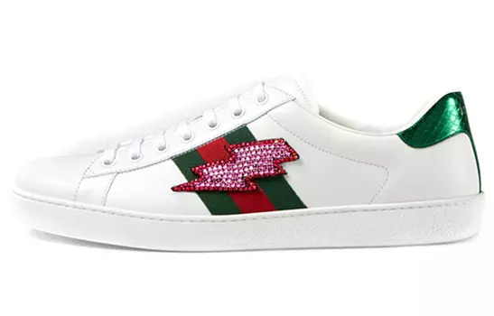 Кеды Gucci Ace Embroidered, белый / зеленый