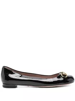 Gucci балетки с пряжкой Horsebit, черный