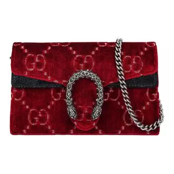 GUCCI Бархатная сумка Dionysus, через плечо, женская, красная