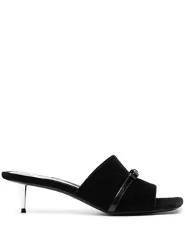 Gucci бархатные мюли с логотипом GG, черный