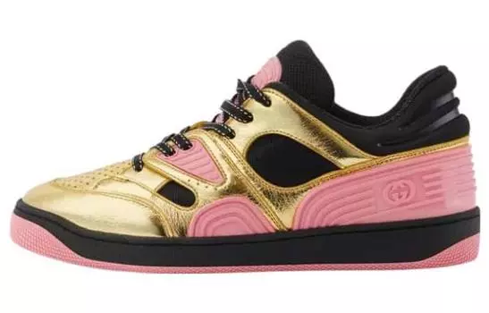 Кроссовки женские Gucci Basket, черный / золотой / розовый