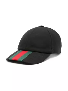 Gucci бейсболка с отделкой Web, черный