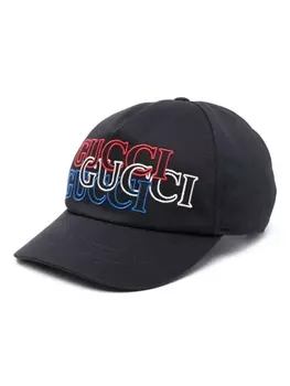 Gucci бейсболка с вышитым логотипом, синий