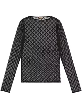 Gucci блузка с логотипом GG, черный