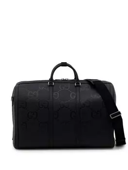 Gucci большая дорожная сумка с узором Jumbo GG, черный